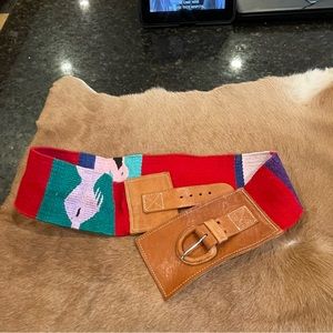 Vintage Woven Colorful Belt Wide